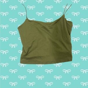 Gaze Green Fitted Crop Camisole Tank Top